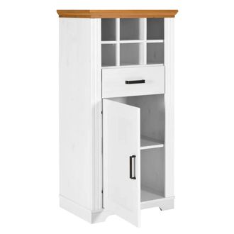 ebuy24 Mobile Bar Armadio Da Cucina Portabottiglie In Legno Bianco Rovere