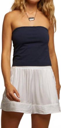perfectwhitetee Vera Tube Top In Navy