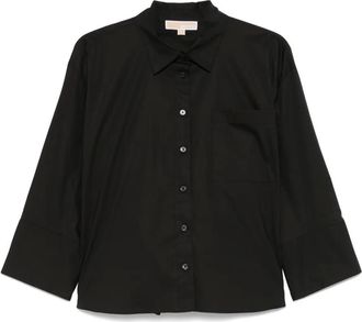 Michael Michael Kors poplin shirt - women - Organic Cotton/Elastane/Cotton - M - Black