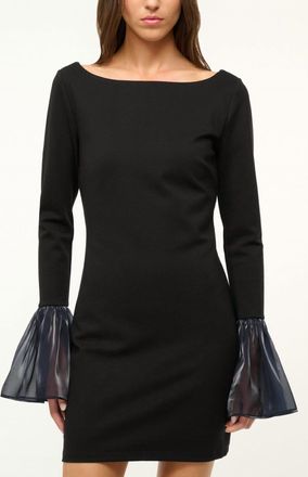Staud Hawthorne Mini Dress In Black/navy