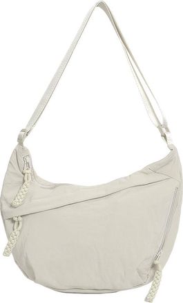 Generic Women Half Moon Bag Large Capacity Simple Tote Bag Shoulder Purse (White)