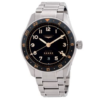 Longines Spirit Zulu Time Automatic Black Dial Mens Watch L38124506