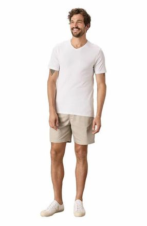 Pact Luxe Stretch Jersey Slim V-Neck Tee in White at Nordstrom, Size Large