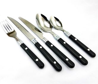 Gibson Home Casual Living 58 Piece Stainless Steel Flatware Set in Black at Nordstrom