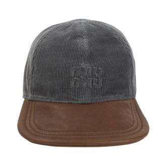 Miu Miu Pet Panel Baseballpet - Dames - Accessoires - Grijs - Maat: M Leer