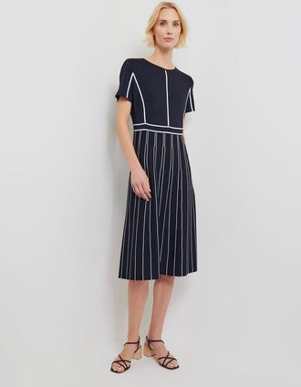Misook Contrast Stripe A-Line Soft Knit Dress - Modern Fit