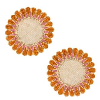 Coro Cora Drops Placemat - Set of 2 in Mustard/pink at Nordstrom