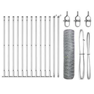 Berkfield Home Hexagon Fence 0.4x25 m Galvanised Steel in Silver