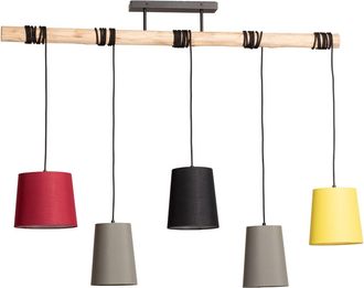 Lindby L&aacute;mpara Colgante amilia En Marr&oacute;n De Madera - Lindby