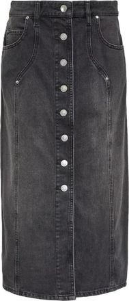 Isabel Marant Denim Rok Vandy met Zakken - Dames - Spijkerrokken - Zwart - L - Denim - Rokken