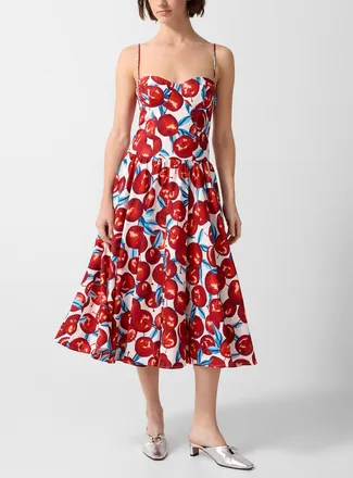 Farm Rio Womens Cherry bustier midi dress