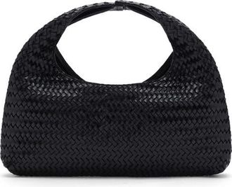 Mango Braided Leather Top Handle Bag in Black at Nordstrom