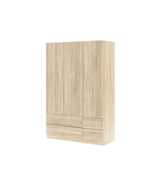 F.R.S. Armario 3 Puertas Abatibles 4 Cajones Acabado Roble. 200cm(alto). 135cm(ancho). 52cm(fondo)