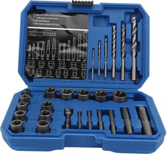 OEM Extractor De Tornillos Helicoidales 40cr, 26 Piezas, Extractor De Tornillos Multiranura, Con Broca Para Taladro A La Izquierda