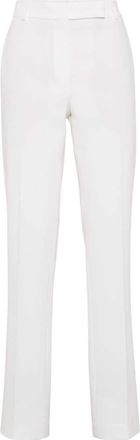 Brunello Cucinelli cotton tailored straight trousers - women - Cotton - 42 - White