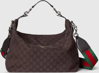 Gucci Brera Medium Crossbody Bag, Brown, GG Canvas