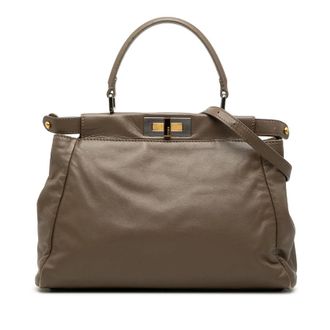 Fendi Pre-owned Fendi Medium Calfskin Peekaboo Iconic Satchel Ladies 42289ER2DIY72PLE