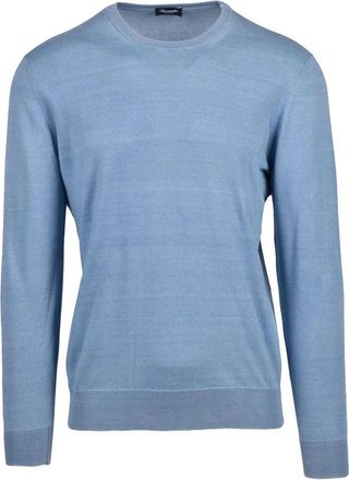 Drumohr Cotton Crew Neck Sweater - Light Blue