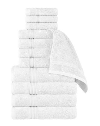 Superior Egyptian Cotton 12Pc Highly Absorbent Solid Ultra Soft Towel Set