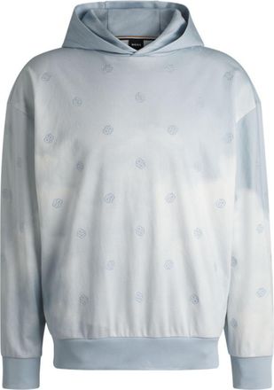 BOSS Cloud-artwork hoodie with Double B monograms