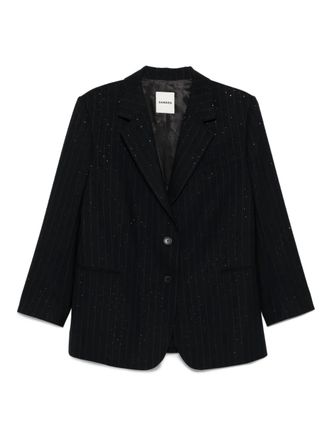 Sandro pinstripe metallic blazer - women - RWS Wool - 38 - Blue