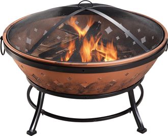 Teamson Home Teamson Home Jard&iacute;n 89cm Brasero De Le&ntilde;a Grande, Hoguera Para Le&ntilde;a Al Aire Libre, Meubles De Exterior, Chimenea, Calentador De Hoguera, Quemador De Le