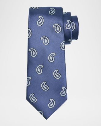 Giorgio Armani Mens Jumbo Paisley Silk Tie