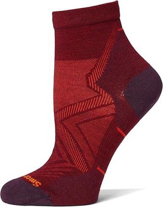 Smartwool Run Zero Cushion Ankle Socks Womens Crew Cut Socks Shoes Tibetan Red : LG (Womens Shoe 10-12.5), Merino/Mesh/Nylon