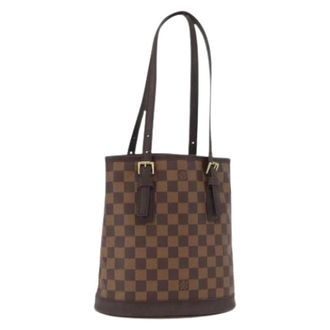Louis Vuitton Pre-owned Bucket Bags, female, Brown, Size: ONE SIZE Pre-owned Damier Ebene Bucket Bag