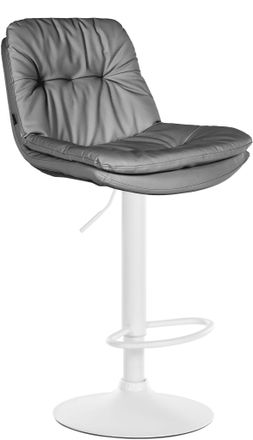 Clp Clp - Taburete De Bar Laurel En Polipiel Gris Metal Blanco Mate