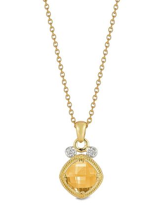 I.Reiss Company 14K 2.07 Ct. Tw. Diamond & Citrine Necklace