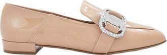 Ferragamo Salvatore Ferragamo Ladies Beige Patent Leather Vara Chain Loafers, Brand Size 6.5 D