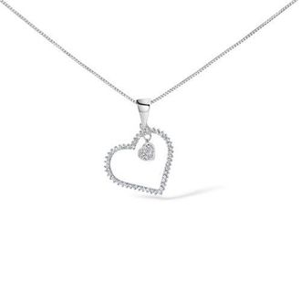House of Brilliance 925 Sterling Silver 1/3ct TDW Diamond Heart Pendant Necklace at Nordstrom