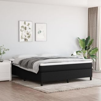 vidaXL Estructura De Cama Con Somier Tela Negro 180x200 Cm Vidaxl