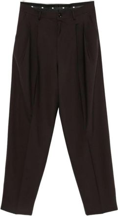 Dolce & Gabbana Kostuumbroek - Heren - Nette broeken - Bruin - XL - Wol - Broeken