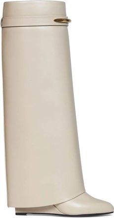Givenchy Shark Pinch Boots - Dames - Hoge Laarzen - Beige - 38 EU - Leer - Schoenen