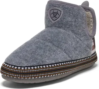 Ariat Womens Southwest Wool Blend Bootie Slippers In Charcoal