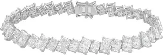 Diana M. Jewels 14kt White Gold 21.00cts Lab Grown Slanted Radiant Diamond Tennis Bracelet