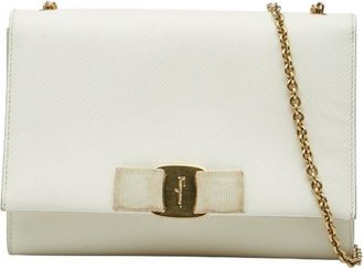 Ferragamo Off- Leather Shoulder Bag (Pre-Owned)