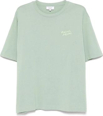 Maison Kitsuné T-shirt con logo ricamato - Verde