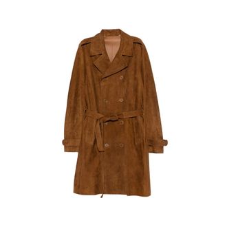 Salvatore Santoro Trench Coats, male, Brown, Size: M Belted Double-Breasted Coat