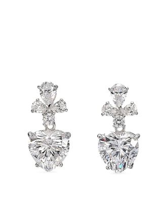 Anabela Chan Orecchini Cupid Heart con diamanti - Argento