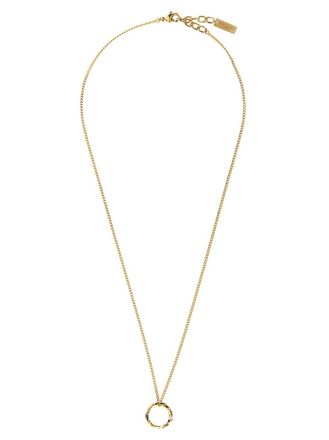 Saint Laurent Golden Cassandre Pendant Necklace