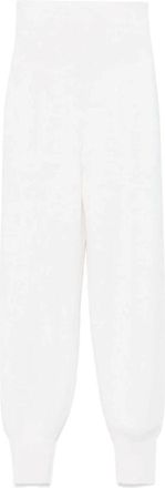 Chlo&eacute; Cashmere Blend Wide Leg Pants - Dames - Sweatpants - Wit - M - Wol - Broeken