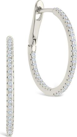 Sterling Forever Lilia Cubic Zirconia Infinity Hoop Earrings in Silver at Nordstrom