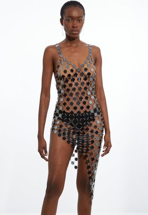 Karen Millen Mirrored Disc Asymmetric Midi Dress