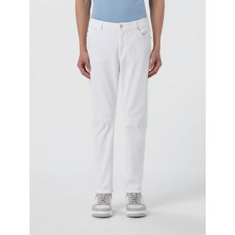 Brunello Cucinelli Womens White Cotton Straight Trousers, Size 42