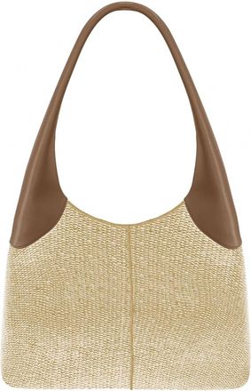 Themoir&egrave; Ninfa Eco-Fabric Straw Bag In Shell/ Caramel
