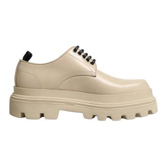 Dolce & Gabbana Laced Shoes, male, Beige, Size: 11 US Derby Dress