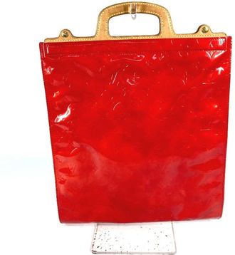 Louis Vuitton Red Color Monogram Vernis Handbag Tote Bag (Pre-Owned)